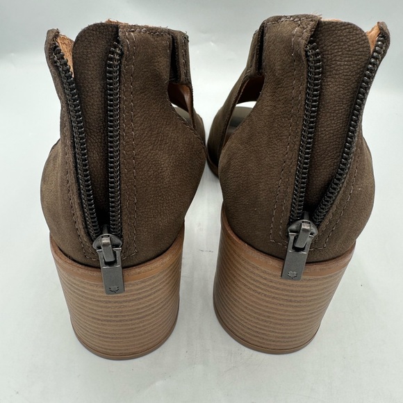 Lucky Brand Women’s Brown Leather Daily Block Heel Peep Toe Sandals Size 10M - Picture 5 of 10
